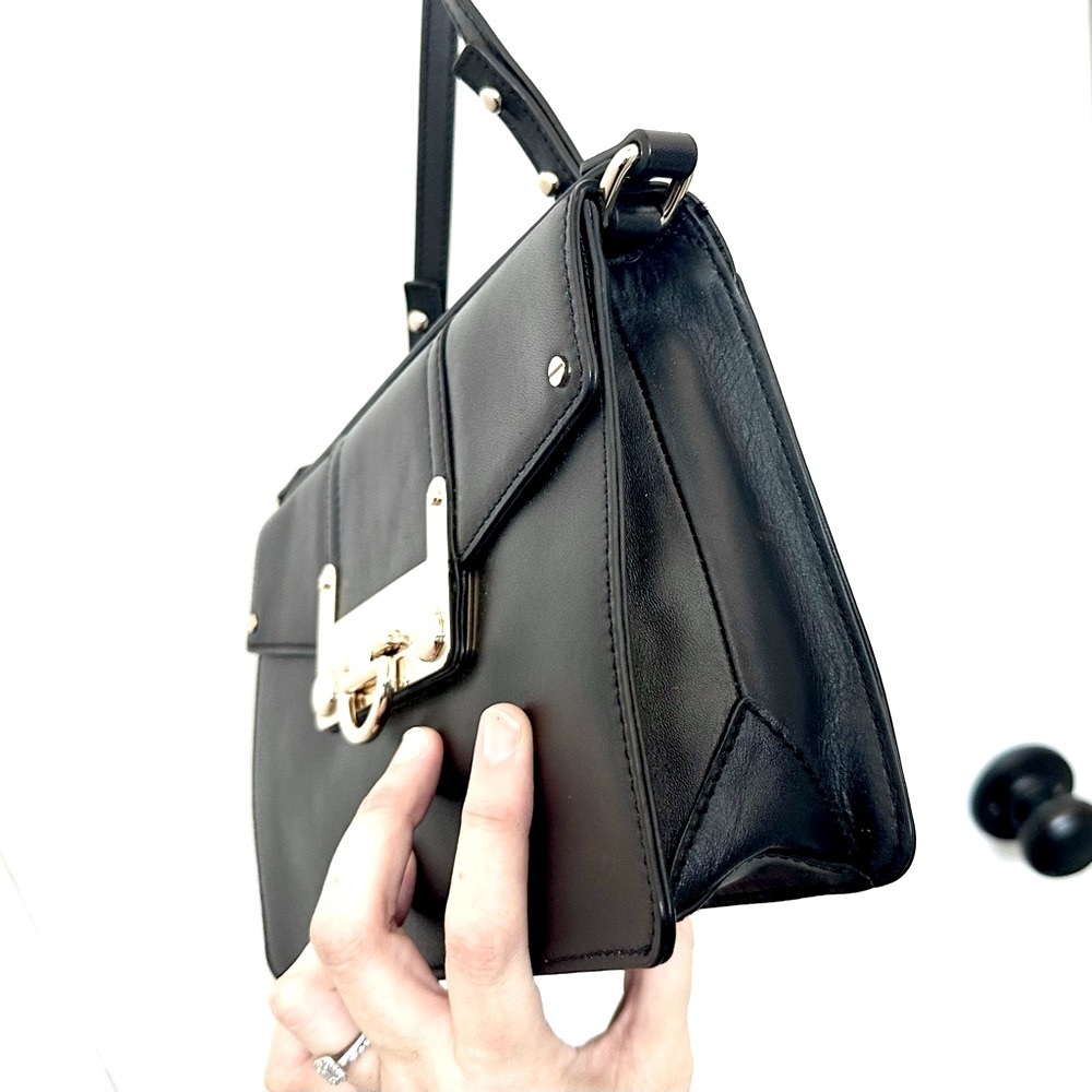 Milly ‘Bryant’ Leather Crossbody Bag in Black with Silver Hardware - Picture 16 of 16